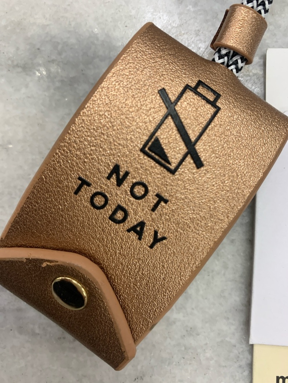 melie bianco 'Not Today' Metallic Rose Gold Keychain Pouch - Picture 2 of 5